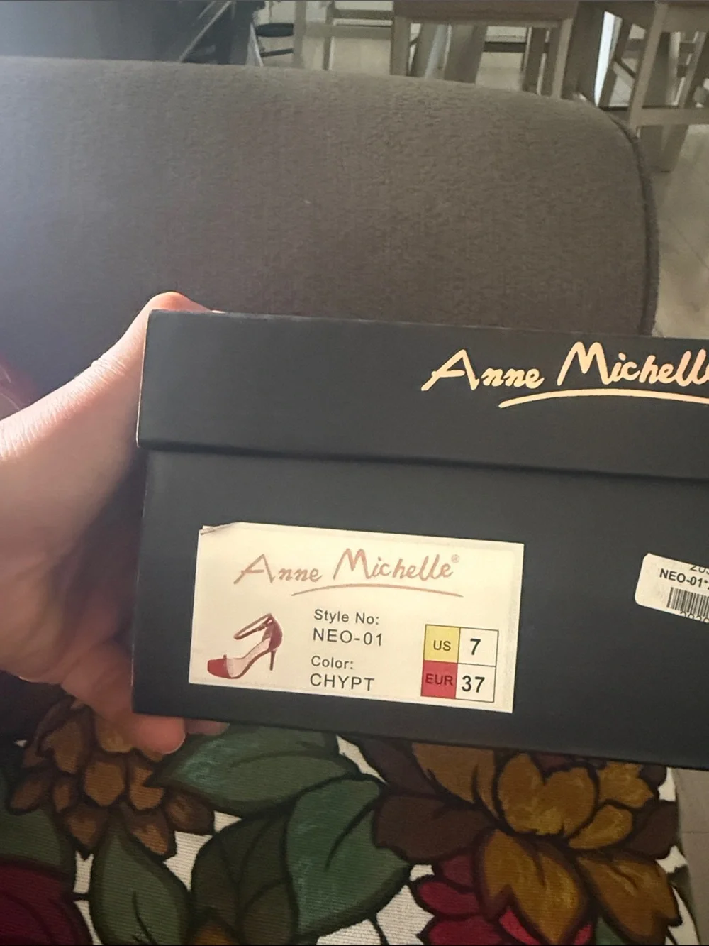 Anne Michelle Red Patent Ankle-Strap Stiletto Heel